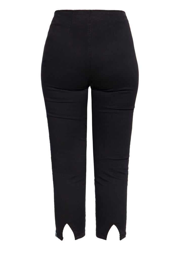 Queen Kerosin Vintage High Waist Capri Hose mit floralen Stickereien Valentinstagsangebot