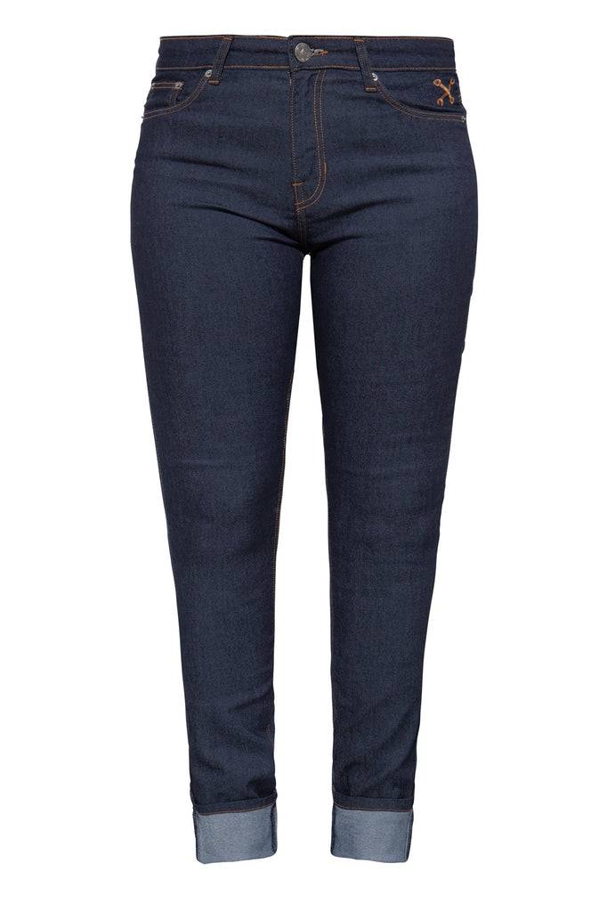 Queen Kerosin Slim Fit Jeans im 5-Pocket-Design mit bestickten Gesäßtaschen Top Angebot