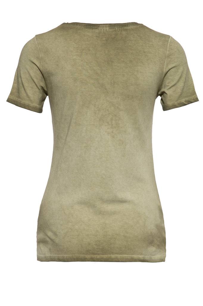 Queen Kerosin Slim Fit T-Shirt mit Retro-Print und Oilwash-Effekt «Velden Village 2020» Große Rabatte