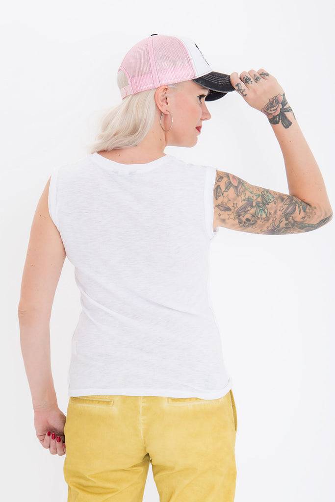 Queen Kerosin Tank Top mit rockigem Front Druck «Fuck The Rules» Saisonale Angebote