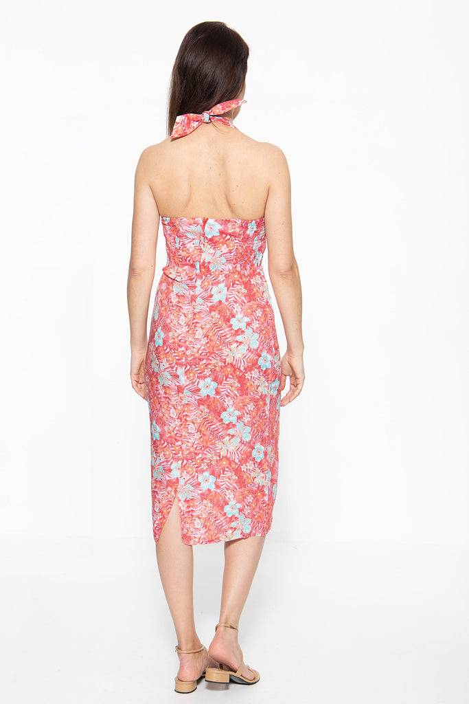 Queen Kerosin Sommerkleid mit tropischem Muster Räumungsverkauf