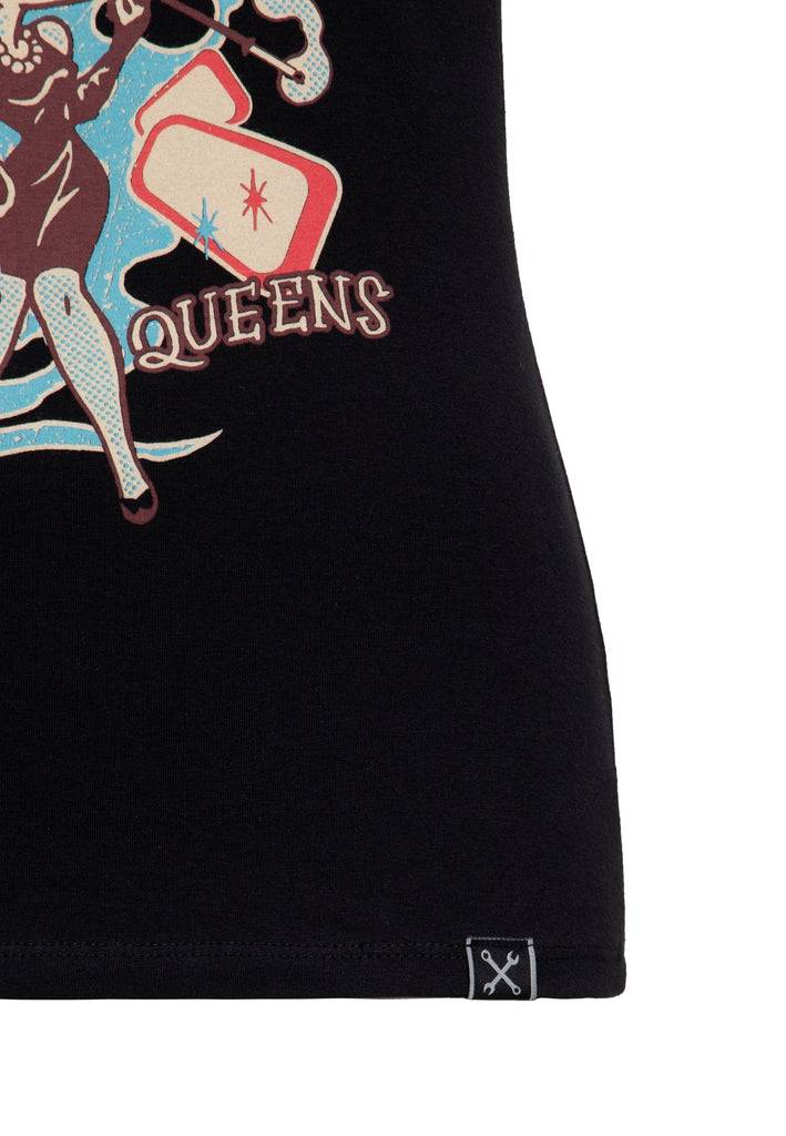 Queen Kerosin T-Shirt «Purr Kitty Purr» Neueste Stile