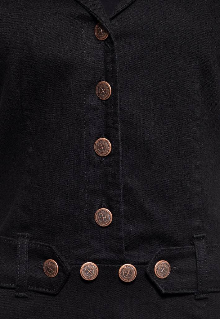 Queen Kerosin 50s Swing Jeanskleid mit Stickerei Bis zu 60% Rabatt