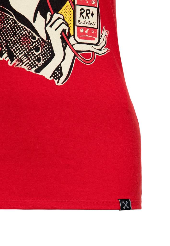 Queen Kerosin Print T-Shirt «You're my blood type» Bis zu 65% Rabatt