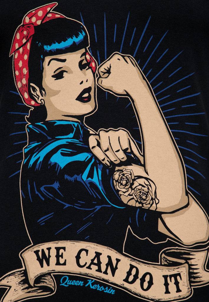 Queen Kerosin T-Shirt mit Retro-Print «We can do it» Bis zu 55% Rabatt