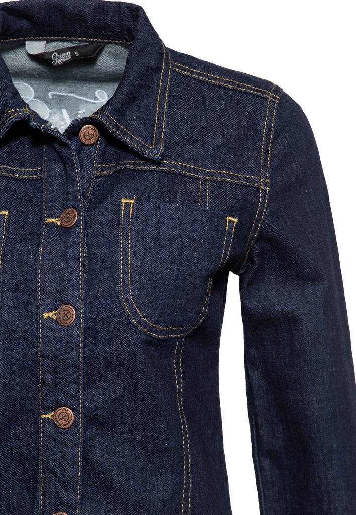 Queen Kerosin Denim Workwear Jacke «Rock'n'Roll Rebel Queen» Riesige Rabatte