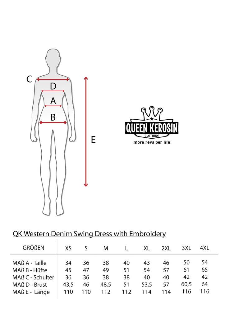 Queen Kerosin Swing Jeanskleid mit Stickereien Speichern exportieren