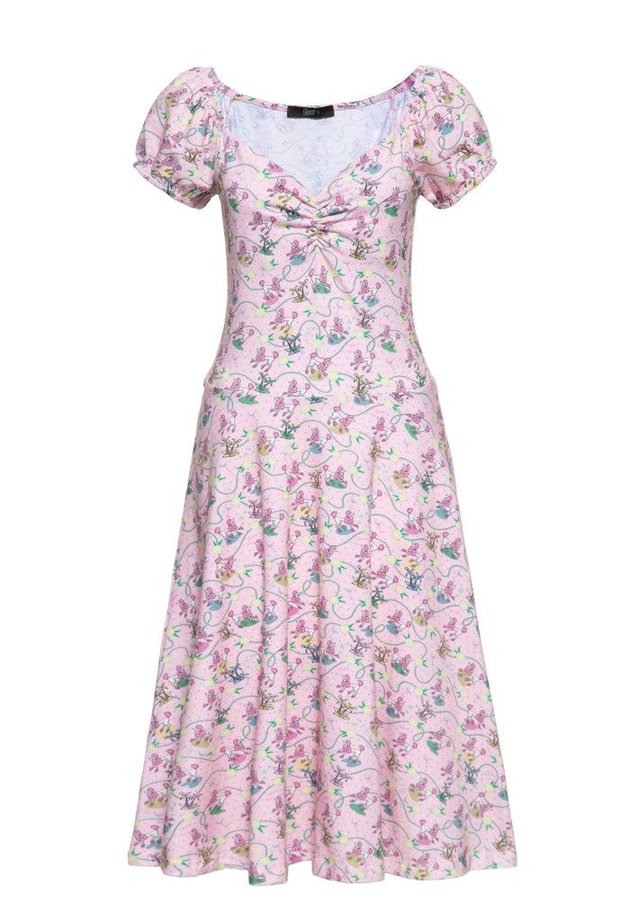 Queen Kerosin Allover-Print Swingkleid «Poodle» Black Friday Preise