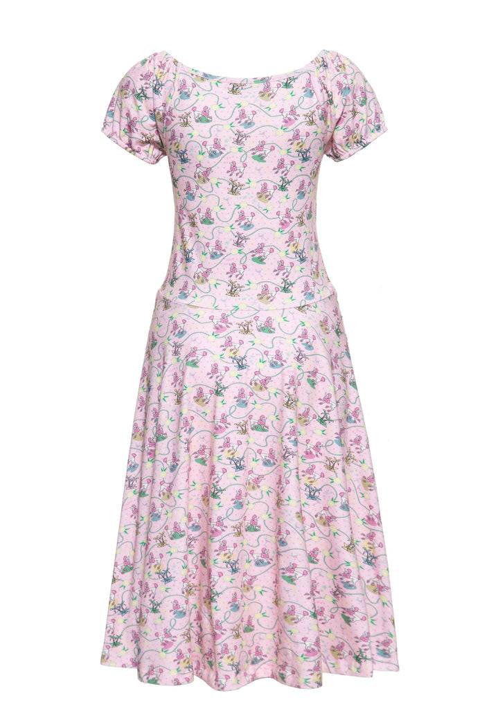 Queen Kerosin Allover-Print Swingkleid «Poodle» Black Friday Preise
