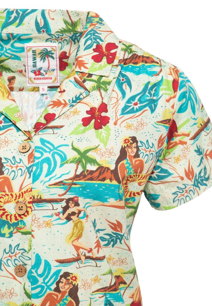 Queen Kerosin Kurzarm Bluse «organic cotton» Günstiger Verkauf