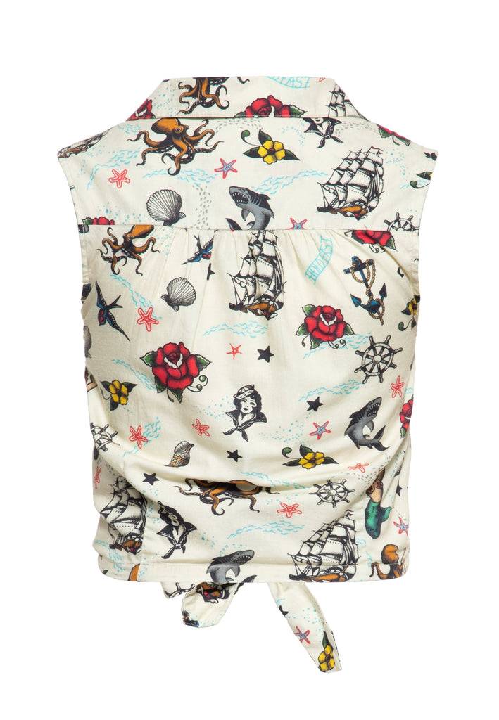 Queen Kerosin Ärmellose Bluse «organic cotton» Fabrikverkauf