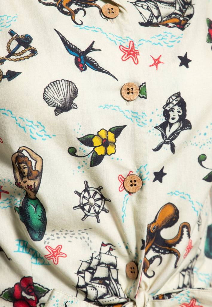Queen Kerosin Ärmellose Bluse «organic cotton» Fabrikverkauf