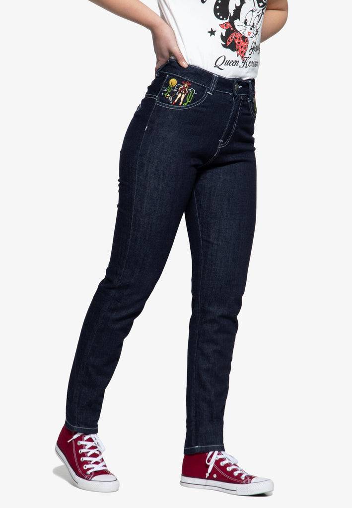 Queen Kerosin High Waist Jeanshose Günstig kaufen