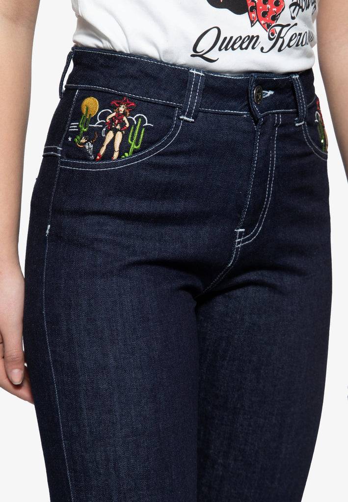 Queen Kerosin High Waist Jeanshose Günstig kaufen