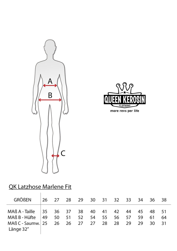 Queen Kerosin Denim Marlene Latzhose Versandkostenfrei