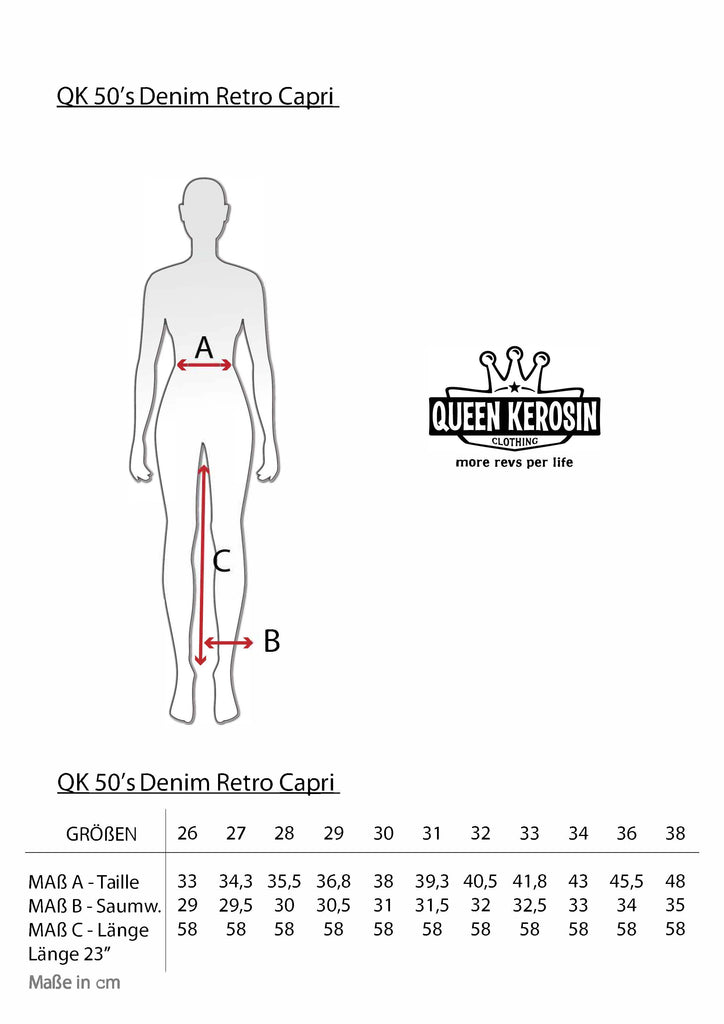 Queen Kerosin High Waist Capri Jeanshose Großer Ausverkauf