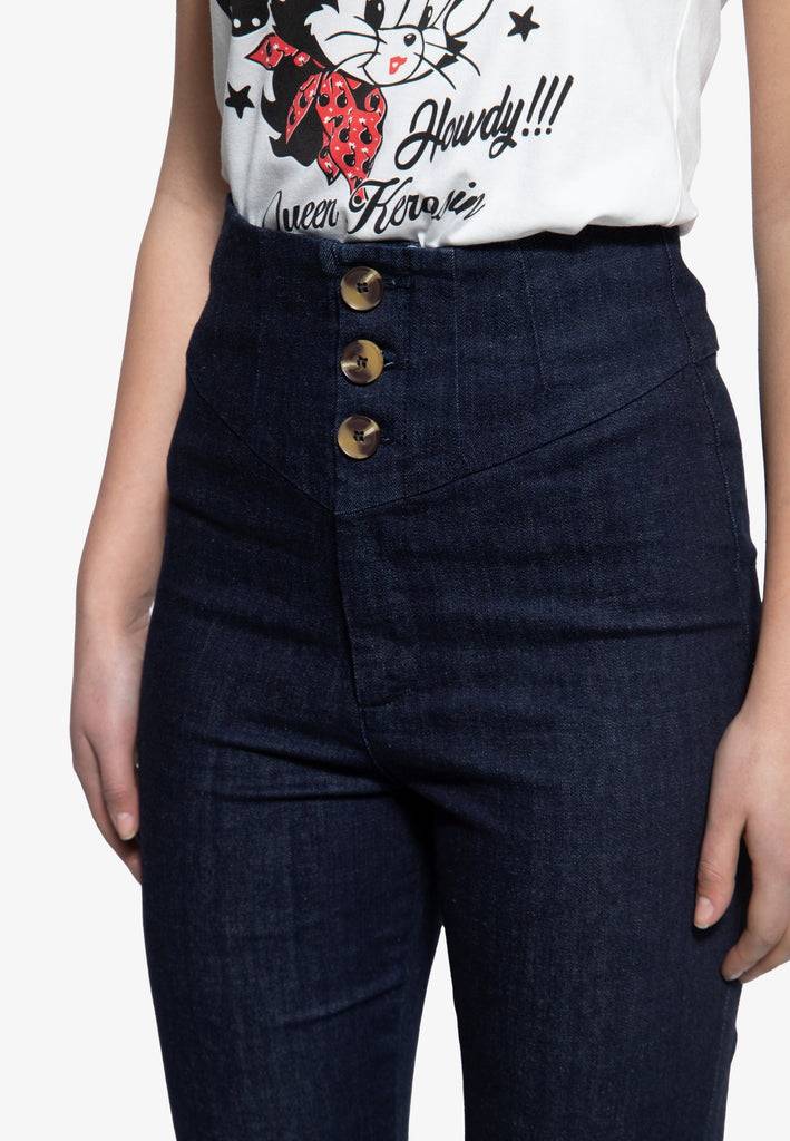 Queen Kerosin High Waist Jeanshose Begrenztes Angebot