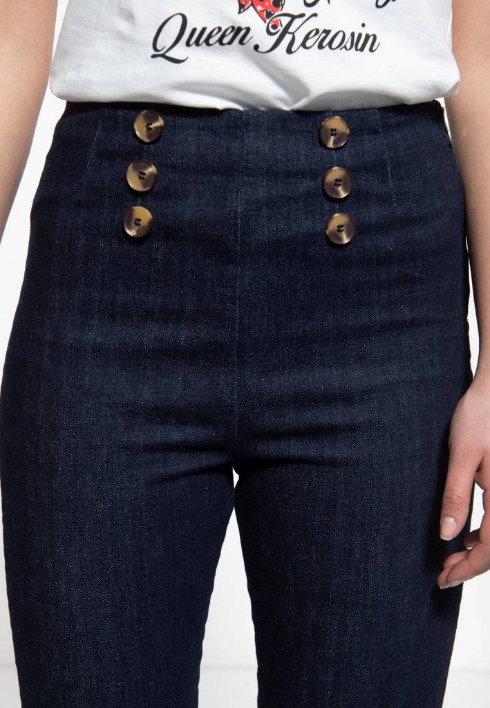 Queen Kerosin High Waist Capri Jeanshose Online Shopping