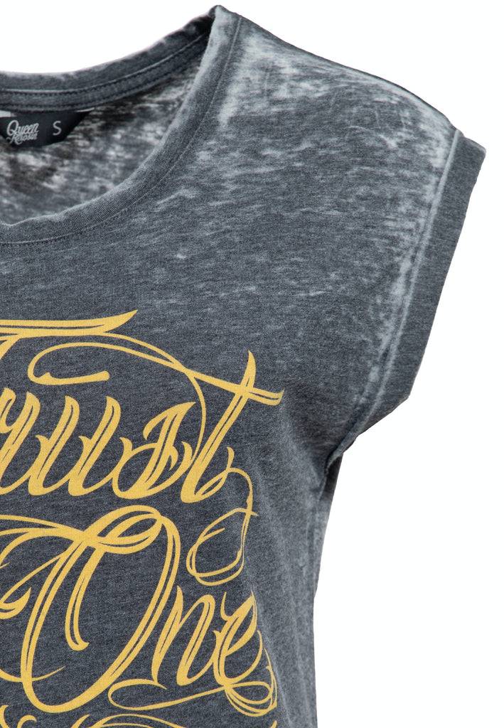 Queen Kerosin T-Shirt Enzyme Wash «Trust No One» Saisonale Angebote