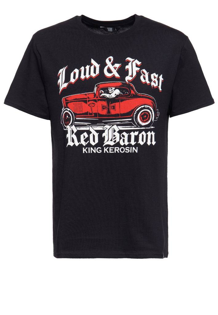Queen Kerosin T-Shirt mit Print in der Front «Red Baron» Zeitbegrenzte Promotion