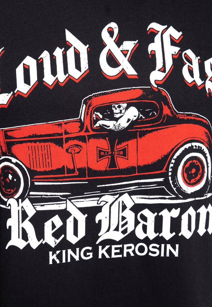 Queen Kerosin T-Shirt mit Print in der Front «Red Baron» Zeitbegrenzte Promotion