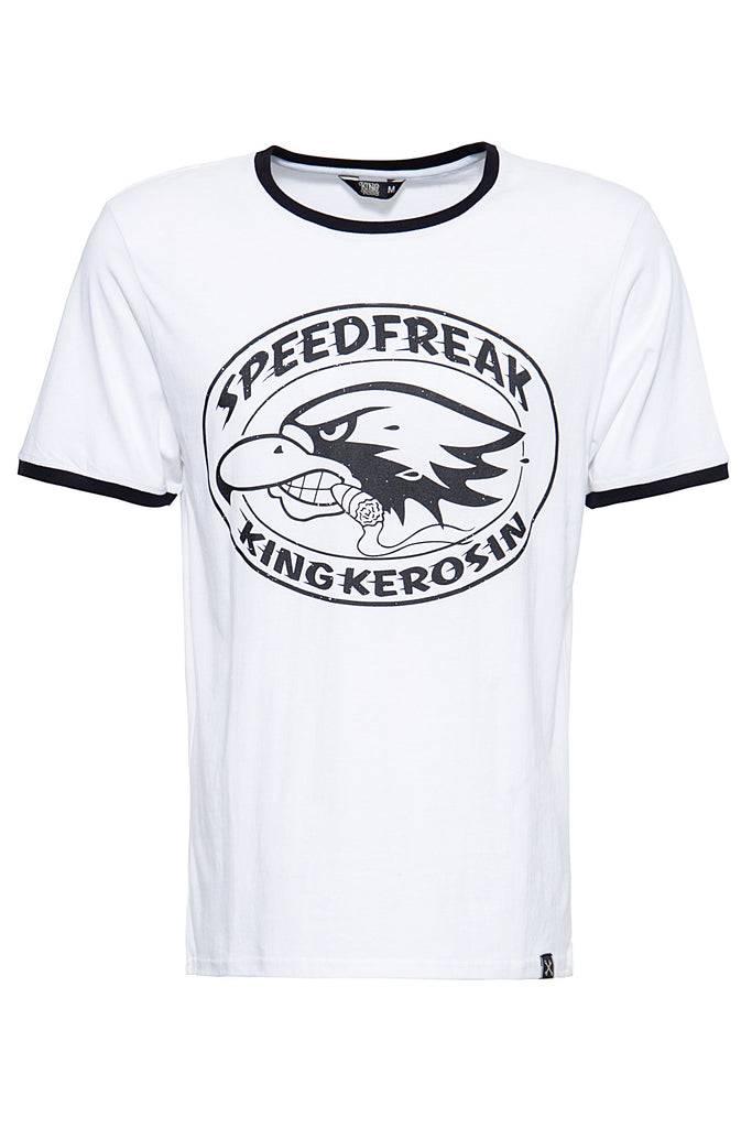 Queen Kerosin T-Shirt in angesagter Ringer-Optik «Speedfreak» Super Rabatt