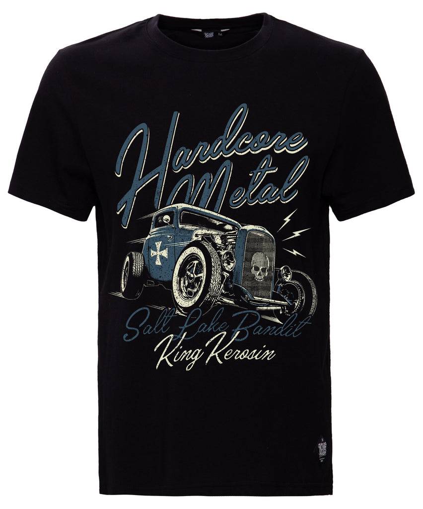 Queen Kerosin T-Shirt mit Retro Druck «Hardcore Metal» Riesige Rabatte