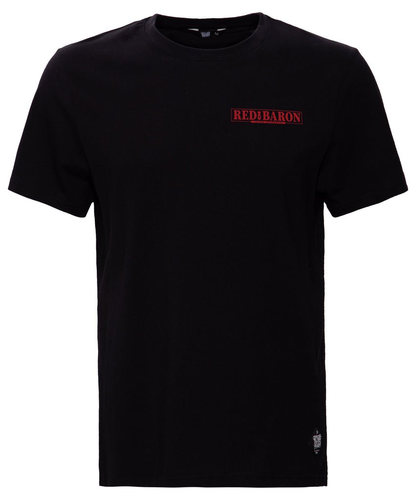 Queen Kerosin Shirt im Retro Style mit Back Print «Red Baron» 50% Rabatt mit kostenlosem Versand