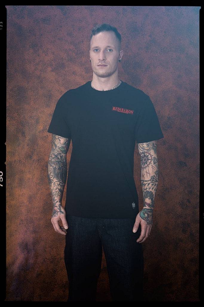 Queen Kerosin Shirt im Retro Style mit Back Print «Red Baron» 50% Rabatt mit kostenlosem Versand