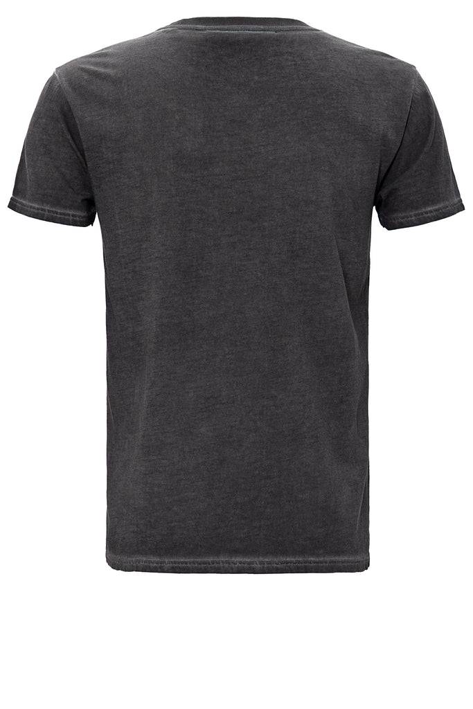 Queen Kerosin Oil Washed Print T-Shirt im Used Look «El Bastardo» Kostenloser Versand international