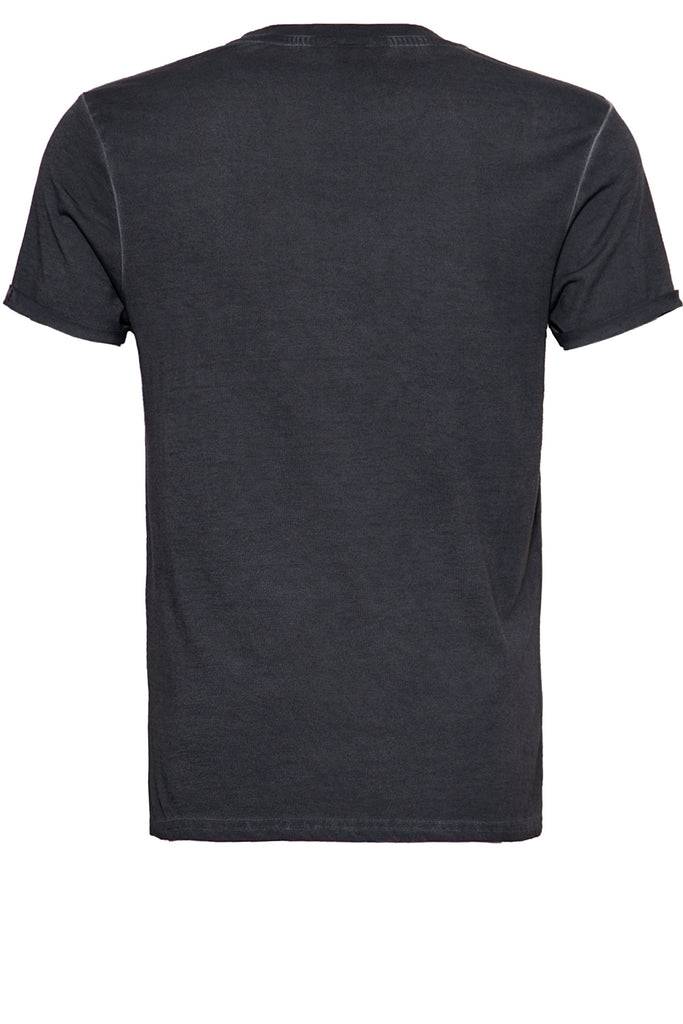 Queen Kerosin Oil Washed Print T-Shirt im Used Look «Race till die» Fabrikladen