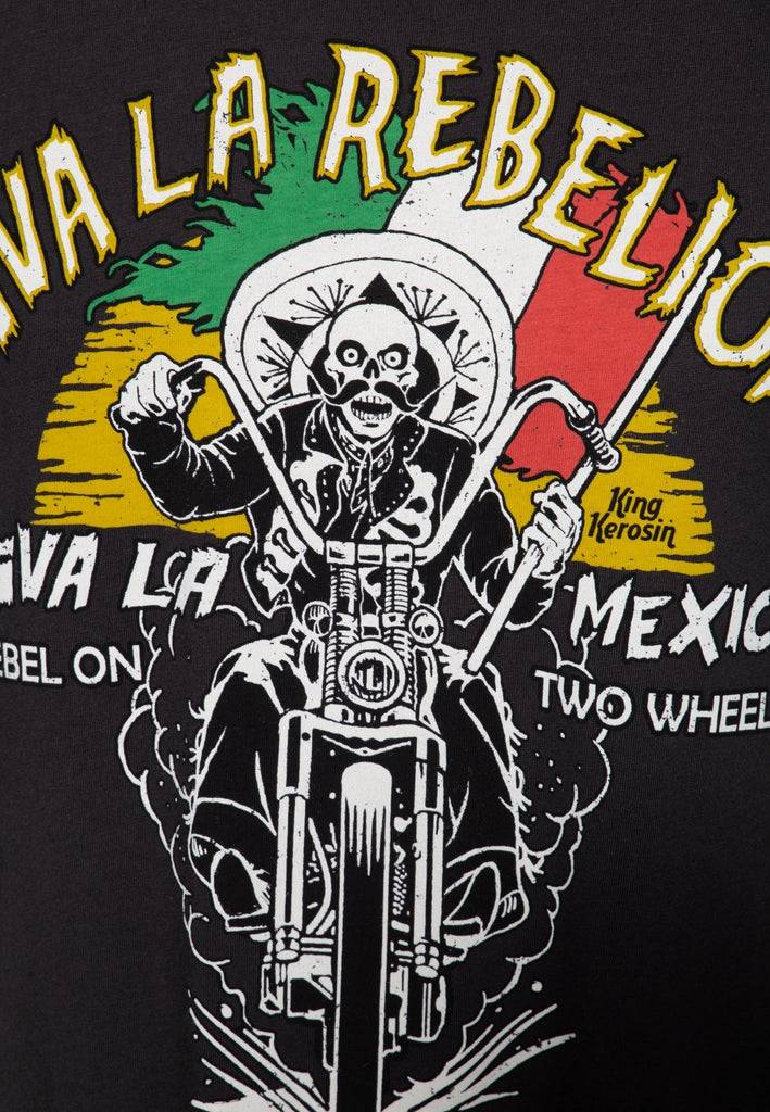 Queen Kerosin Basic T-Shirt aus Baumwolle mit Print «Viva la rebelion» Begrenzt auf 3 Tage