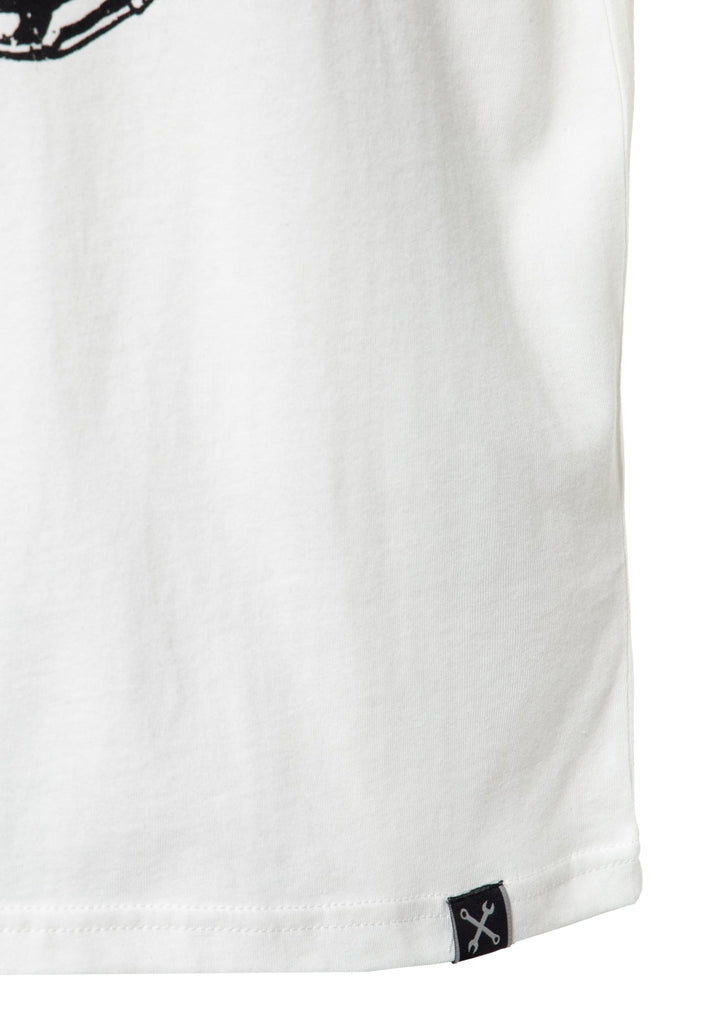 Queen Kerosin T-Shirt mit coolem Vintage-Print «Gasoline junkies» Im Verkauf