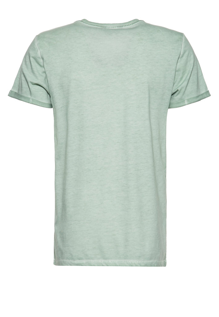 Queen Kerosin Roll-Up T-Shirt Oil Wash mit Monster-Print und V-Ausschnitt «V8 Monster» 2025