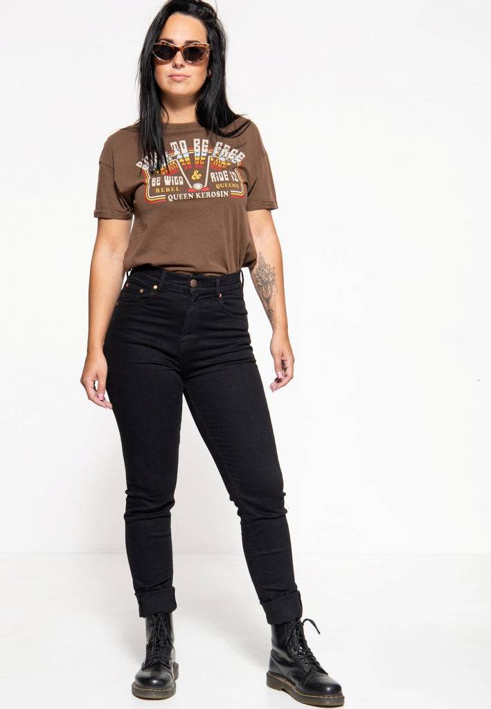 Queen Kerosin High Waist Slim Fit Jeans «Betty» Angebote