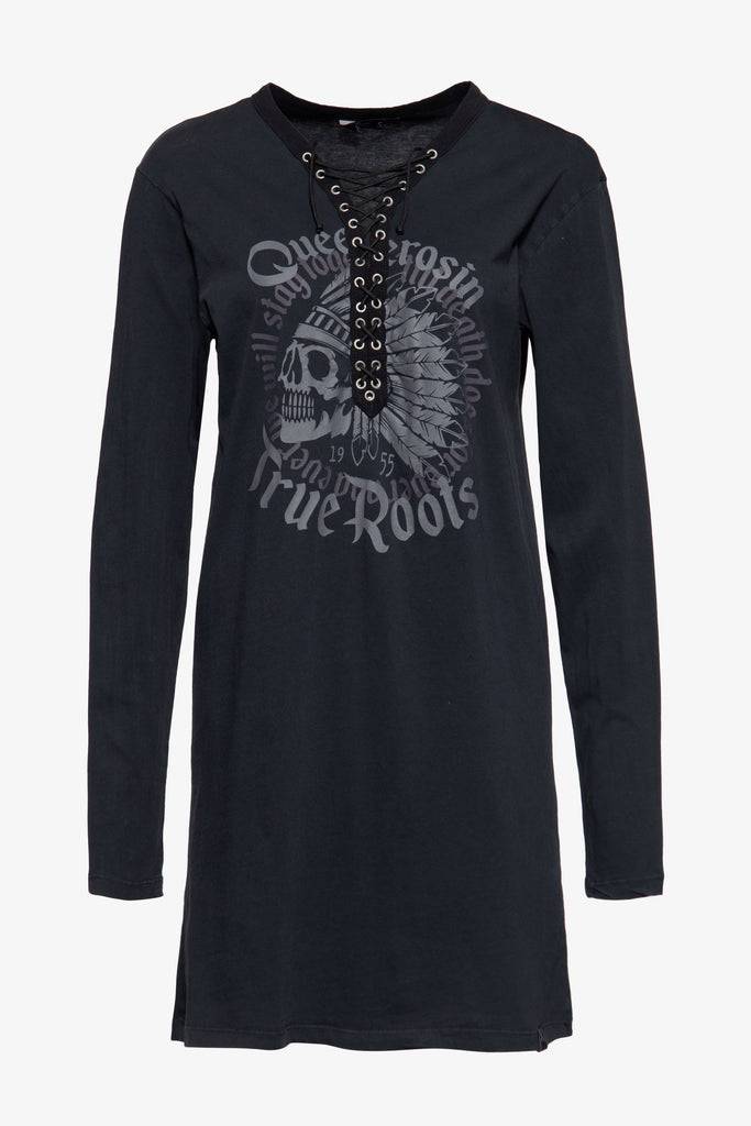 Queen Kerosin Loose Fit Longshirt «Indian Rider Queen» im Angebot