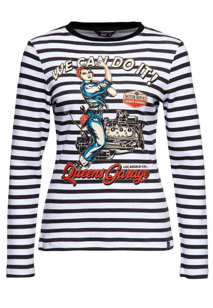 Queen Kerosin Ringel Longsleeve «We can do it» Schlussverkauf