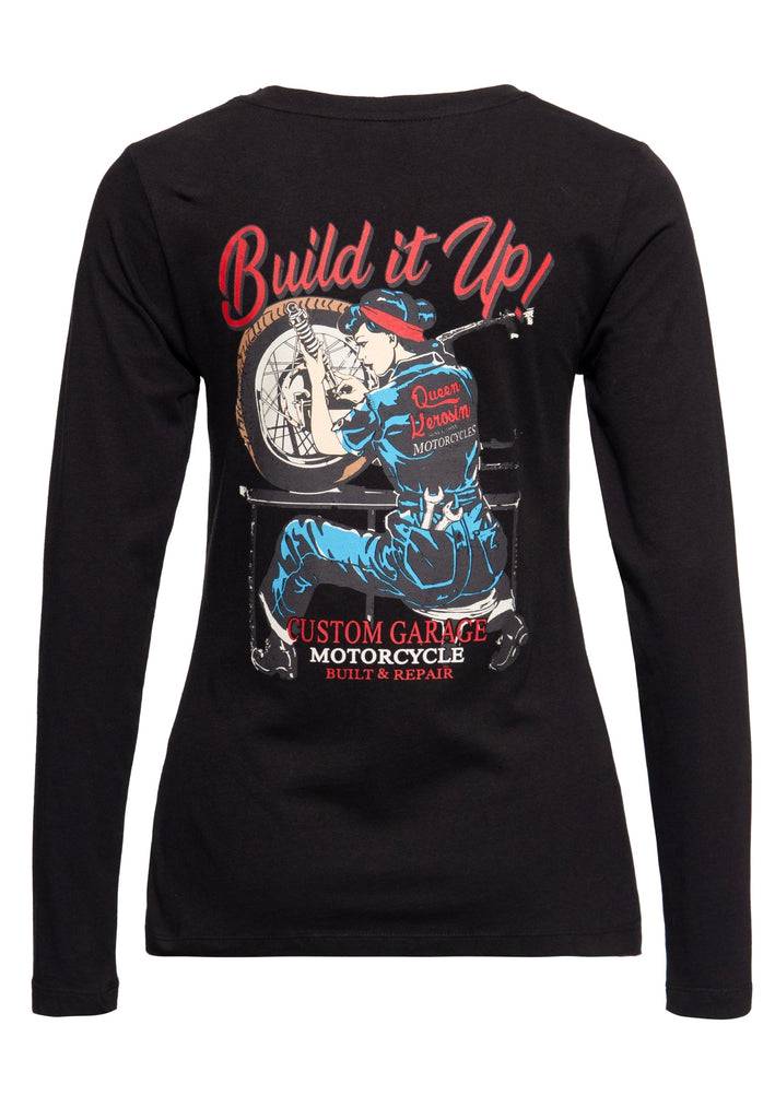 Queen Kerosin Basic Longsleeve «Built it up!» Günstiger Verkauf