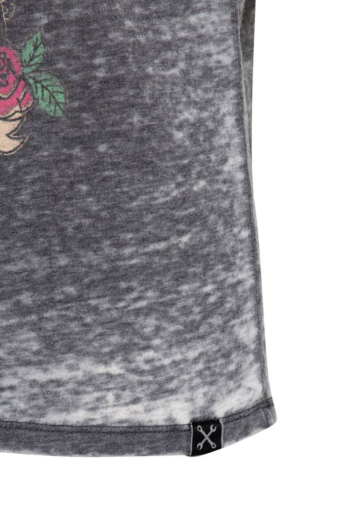 Queen Kerosin Enzyme Wash T-Shirt «Hell Baby» Fabrikverkauf