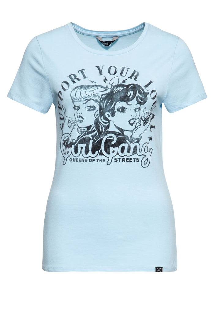 Queen Kerosin Basic T-Shirt «Girl Gang» Fabrik Onlineshop