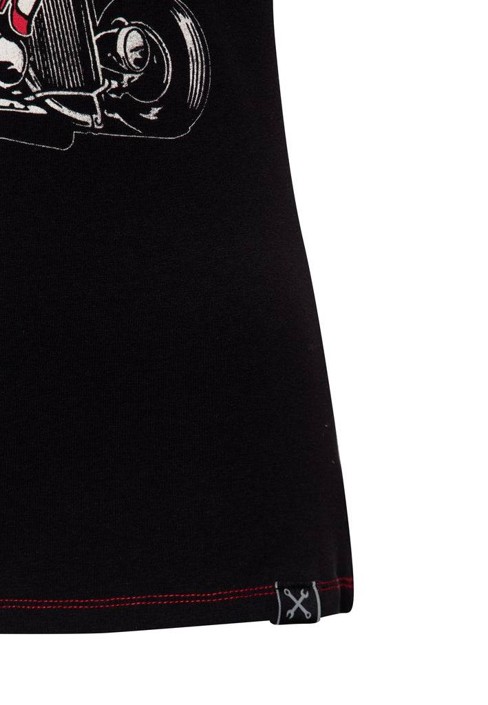 Queen Kerosin Vintage Contrast T-Shirt «East Side Babe» Sonderangebot