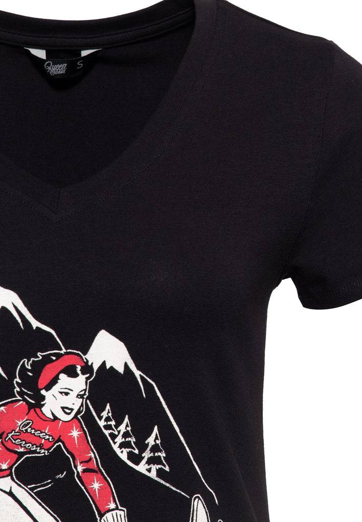 Queen Kerosin Print T-Shirt «Ski Fun» Günstig kaufen
