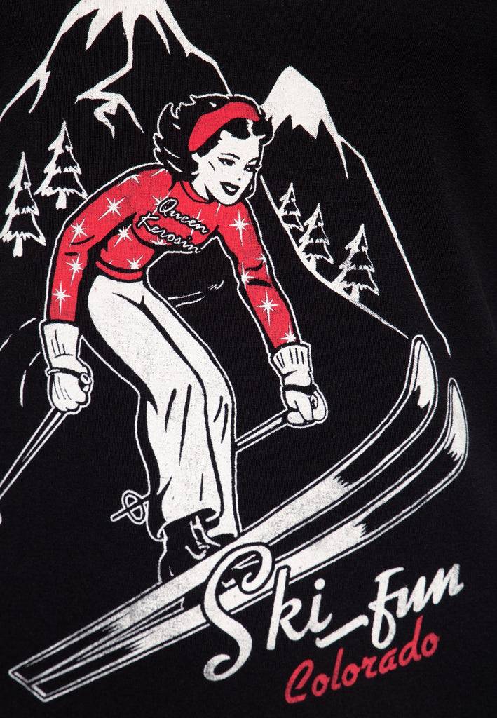 Queen Kerosin Print T-Shirt «Ski Fun» Günstig kaufen