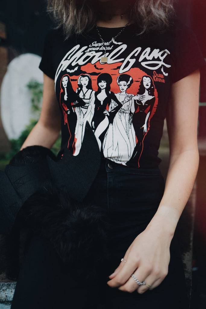 Queen Kerosin Basic T-Shirt «Ghoul Gang» Großer Ausverkauf
