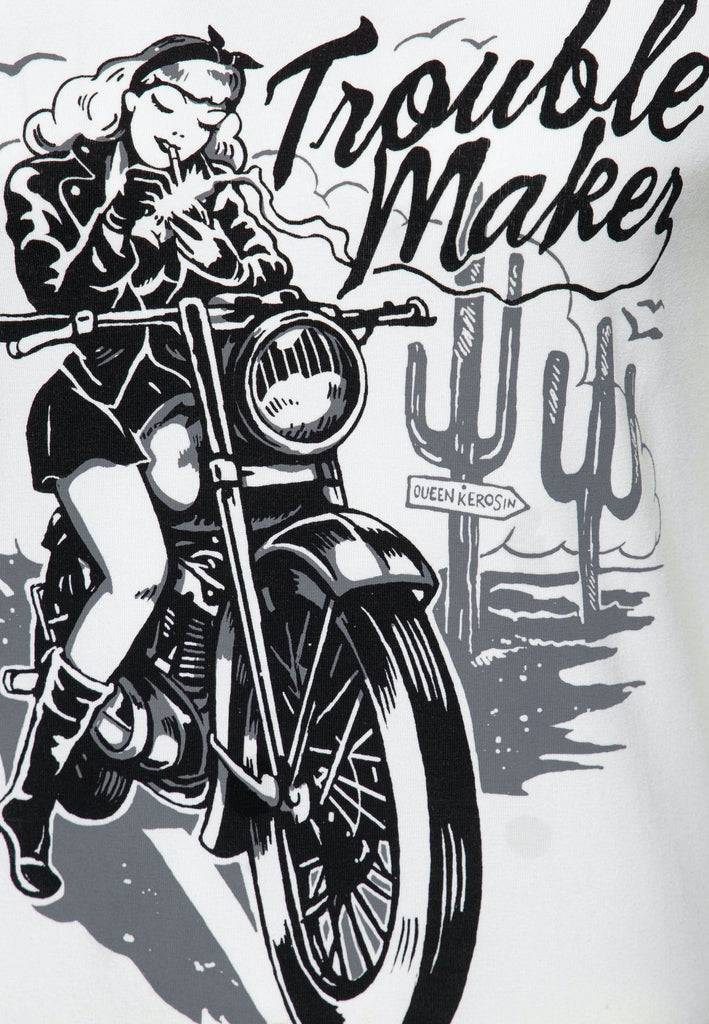 Queen Kerosin Slim Fit Print Shirt mit Frontmotiv «Trouble Maker» Valentinstagsangebot