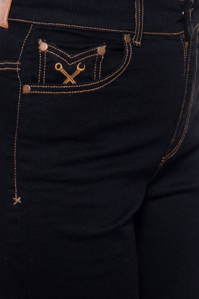 Queen Kerosin Vintage High Waist Jeans mit geradem Bein «Melly» Online Outlet