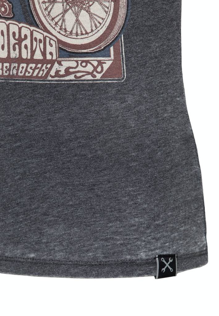 Queen Kerosin Sleveless Enzymewash Shirt «Chopper 1974» Große Rabatte