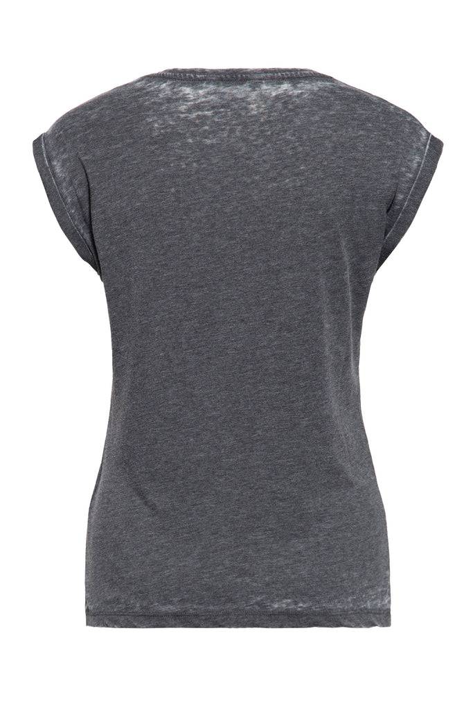 Queen Kerosin Sleveless Enzymewash Shirt «Snake Girl» Neuheiten
