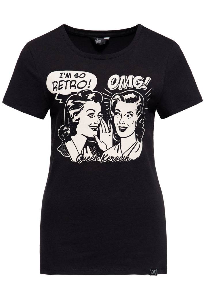 Queen Kerosin Print T-Shirt «I am so Retro» Bestseller