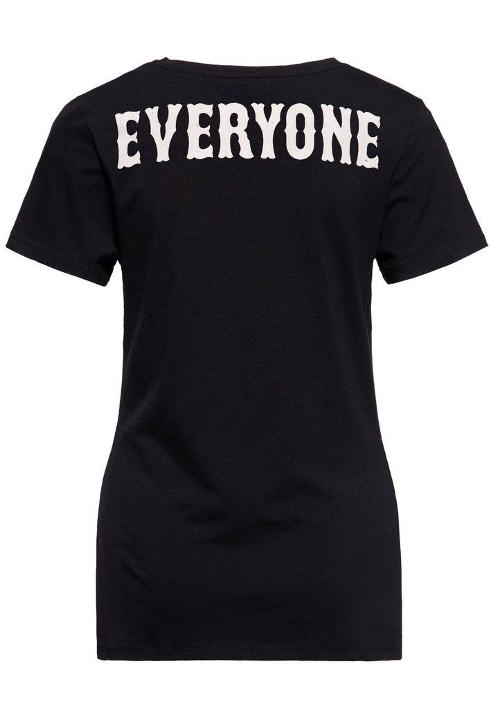 Queen Kerosin Print T-Shirt «Fuck Everyone» Räumungsverkauf